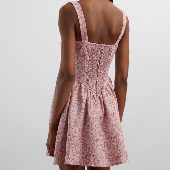 Reformation 4 Daria Rosin Linen Mini Dress in Pink Floral - Picture 3 of 12